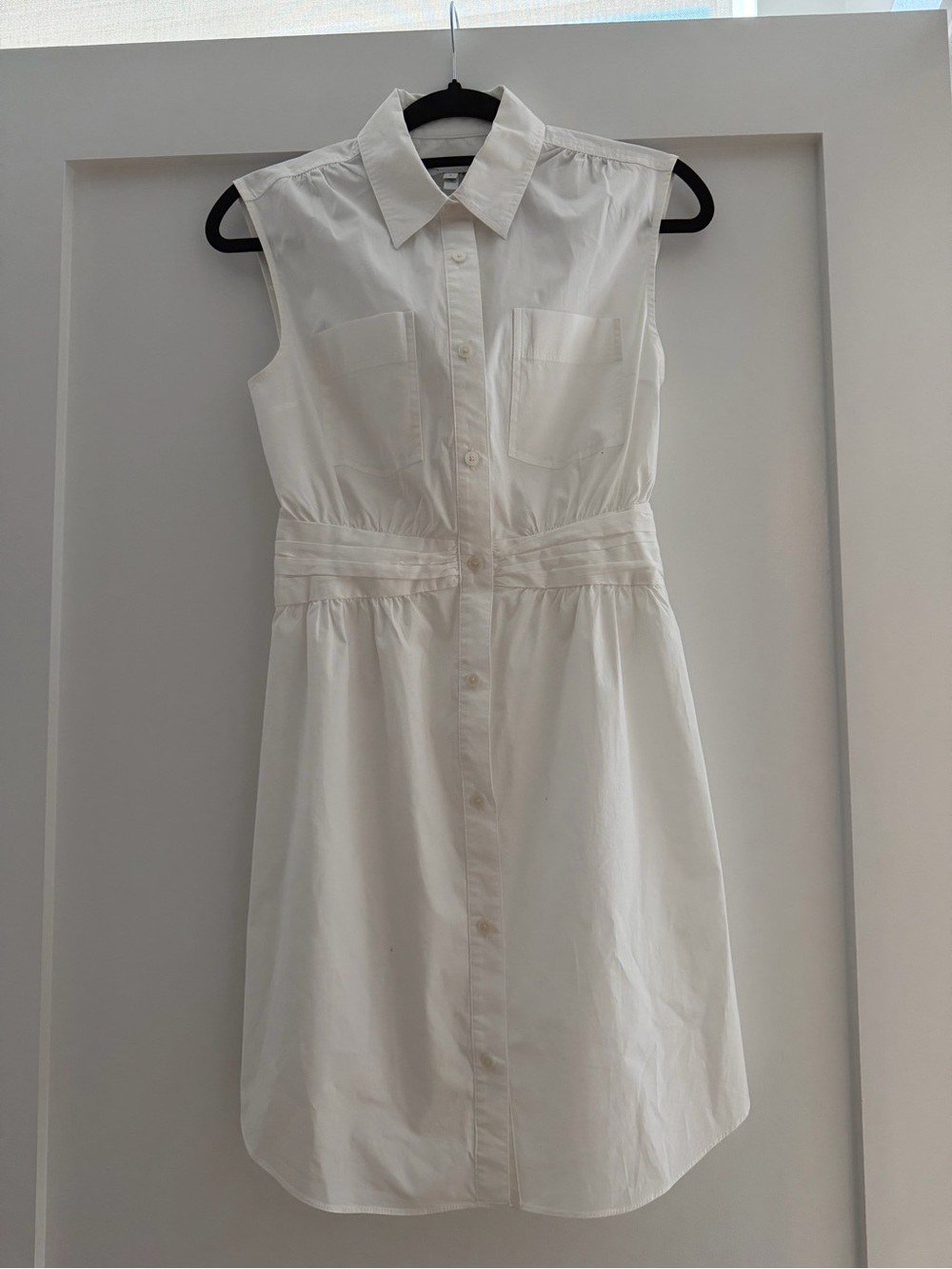 Derek Lam Sleeveless White Shirt Dress
